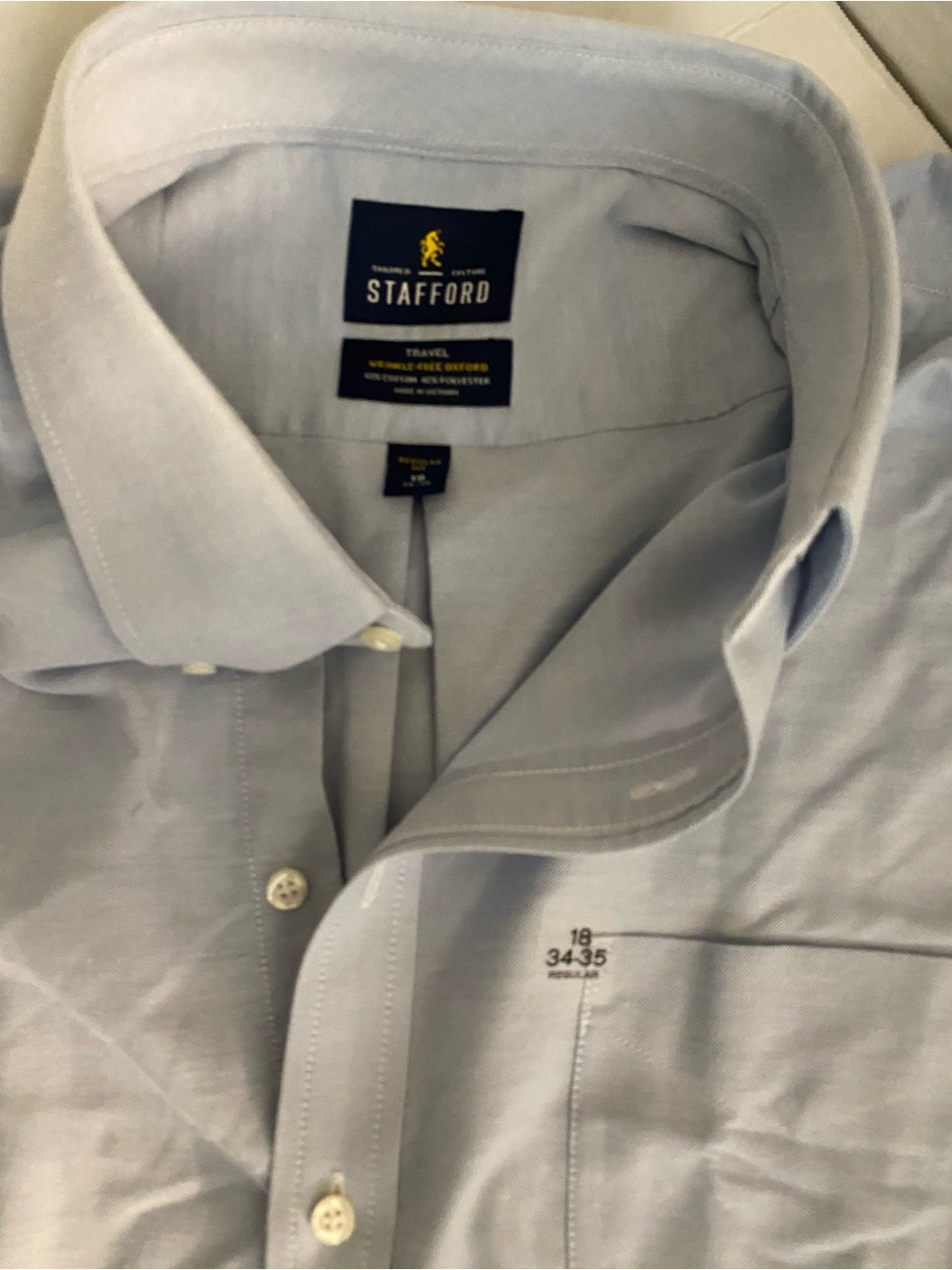 Stafford Light Blue Button-Up Dress Shirt